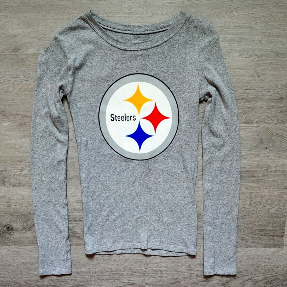 NFL Pittsburgh Steelers Boy's Long Sleeve Crewneck Pajama Top Medium M 10-12